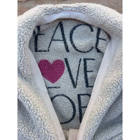 PJ Salvage Cozy Shearling Cardigan XS/S Peace Love Hope Oversized - Picture 3 of 6